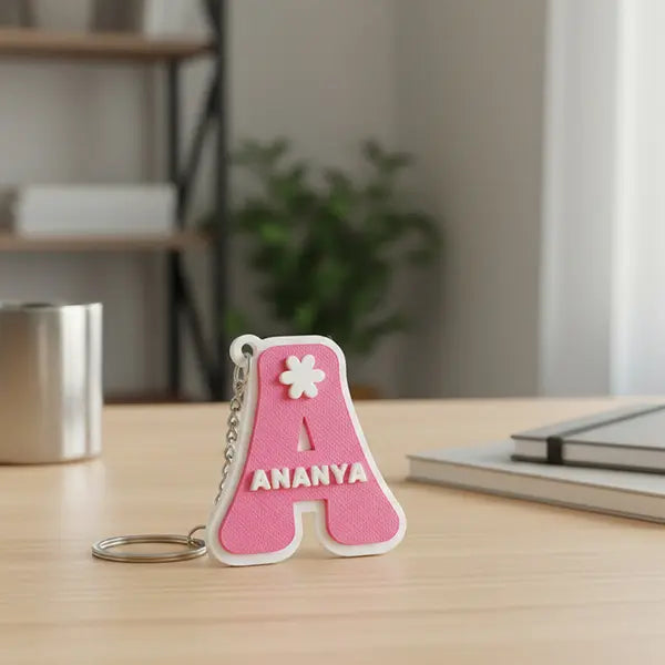 Bold Alphabet Initial with Your Name and symbol | Keychain