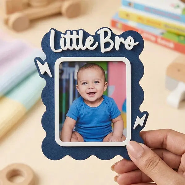 Personalized Cute Photo Frame – Tabletop & Fridge Magnet | Custom Text