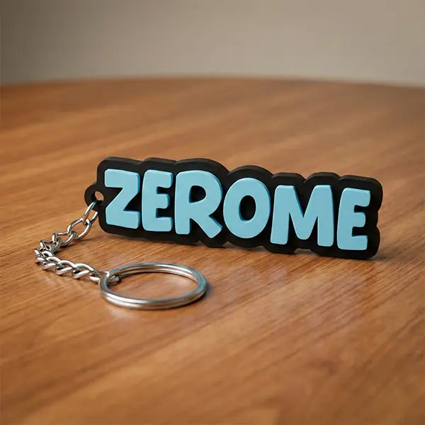 Chunky Letter Keychain with Black Base | Customized Name