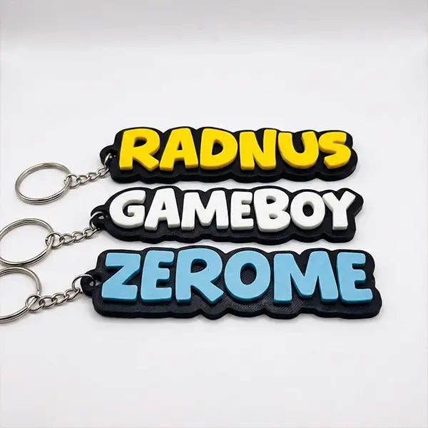 Chunky Letter Keychain with Black Base | Customized Name