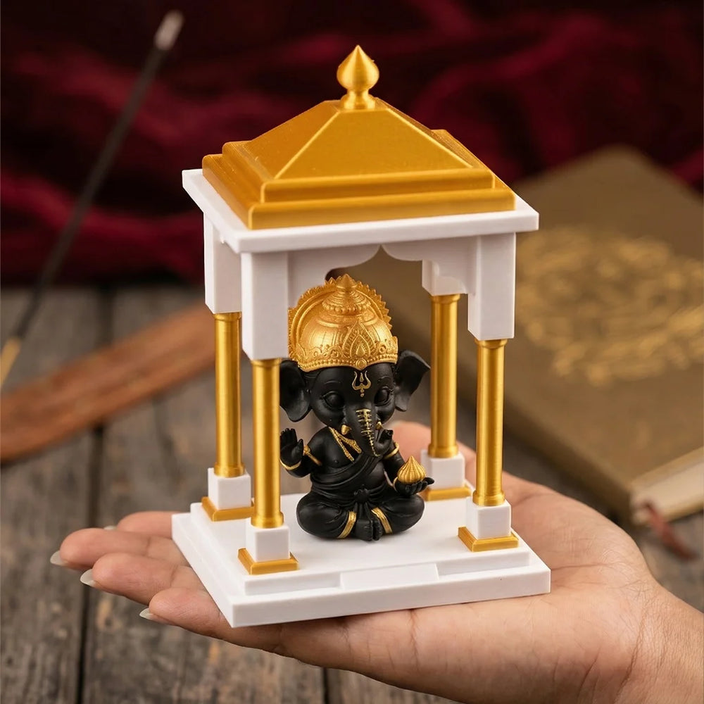 Bala Vinayagar Figurine – Premium Black & Gold Accent Finish